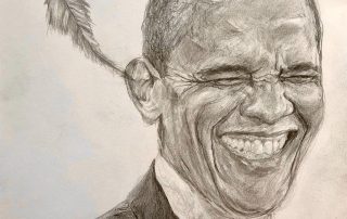 David Sterling Smith, Tickle Me Obama, 2020-2021, Graphite pencil on paper, 20” x 16”