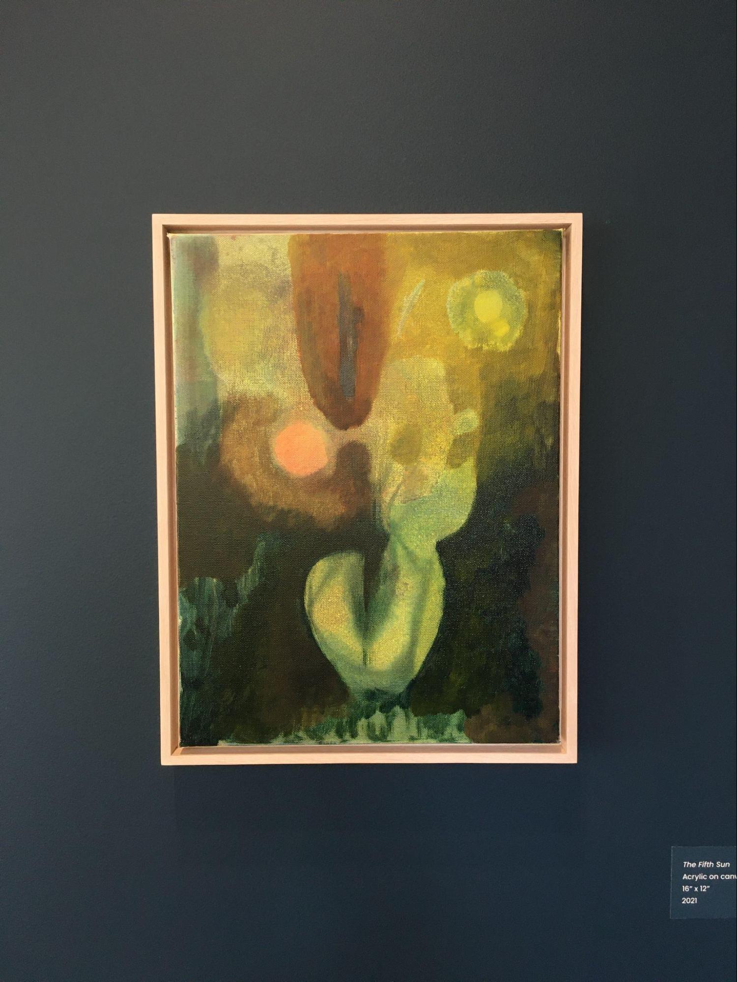 The Fifth Sun, Acrylic on canvas, 16” x 12”, 2021