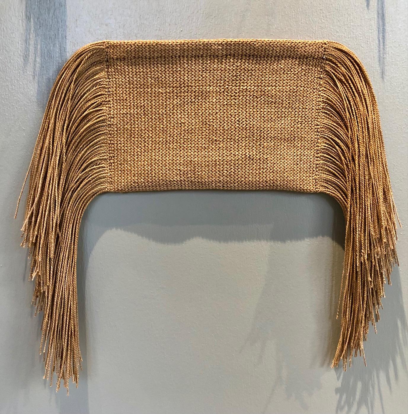 Venus y Loco, Marigold Mecapal Clutch Bag, 2021, spun natural agave fiber, dyed with Mexican Marigold, 11.75” x 15.75” x 1.5”
