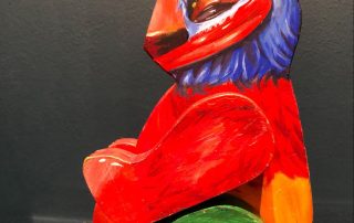 Mr B Baby, Chucho the Wooden Doll, 2021, Acrylic on wood, 7.5” x 3” x 4.5”