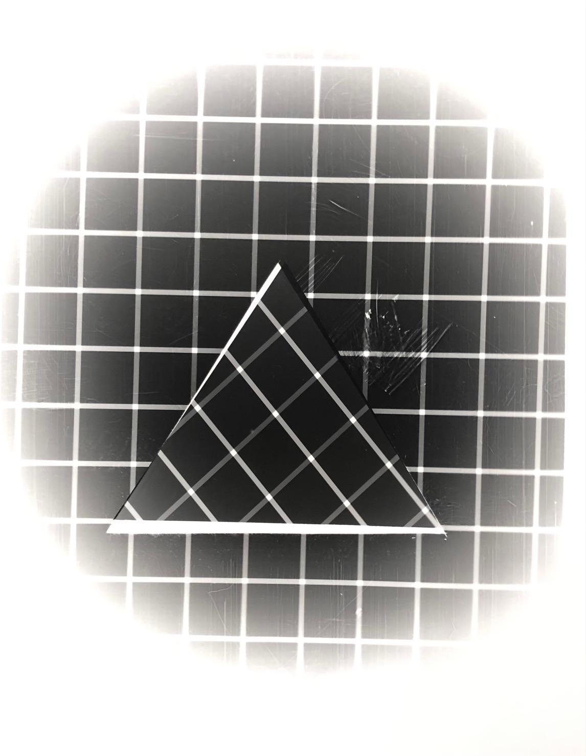 Juan Fernandez, Circle, Square, Triangle (Negative), 2022 , Laminated silver gelatin print mounted on masonite, 14” x 11” x 1”
