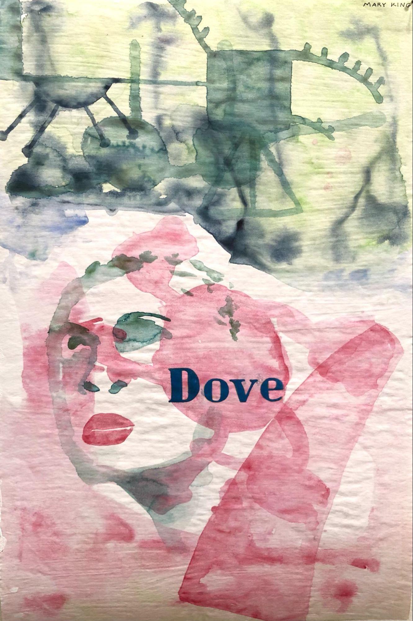 Mary King, Soap Is A Noun. Dove, Watercolor on paper, 18” X 12”