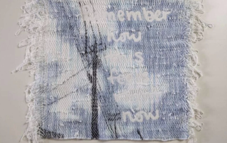 Savannah Jubic, Remember How This Feels, 2021, warp painted cotton double weave, 25.5” x 29”